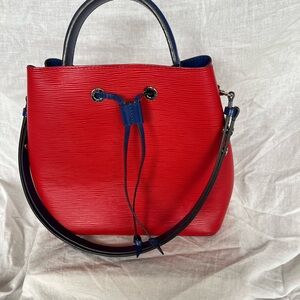 Louis Vuitton Red and Blue Epi Leather Shoulder Bag